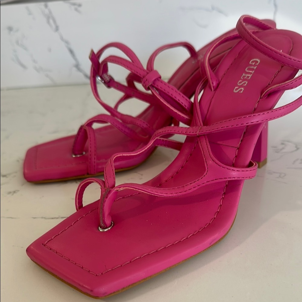 Guess Pink Strappy Heels
